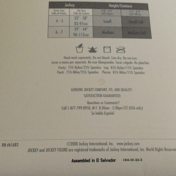 Vintage Jockey Style #1952 Day Sheer Sandalfoot Tuxedo Black Size Medium-Tall - Picture 4 of 4